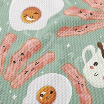 Cute Breakfast Food Birdseye Piqué