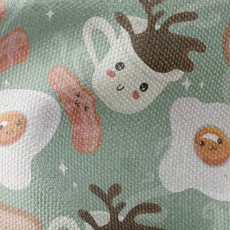 Cute Breakfast Food Waterproof Canvas