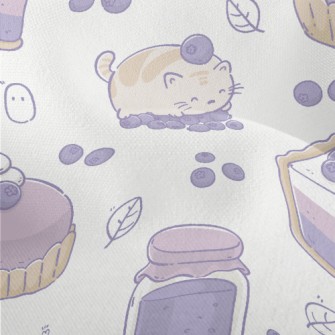 Cat And Blueberry Cake Lightweight Performance Linen