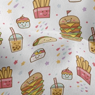 Burger Fries Bubble Tea Lightweight Performance Linen
