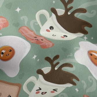 Cute Breakfast Food Lightweight Performance Linen