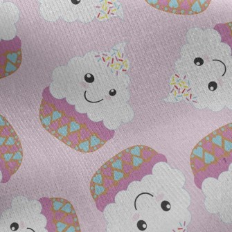 Heart Cupcakes Jersey Backed Fleece