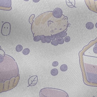 Cat And Blueberry Cake Jersey Backed Fleece