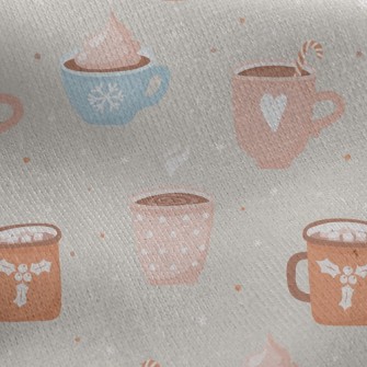 Marshmallow Cocoa Jersey Backed Fleece