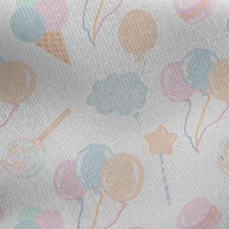 Balloons And Desserts Jersey Backed Fleece