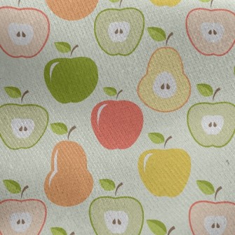 Colorful Apples And Pears Jersey Backed Fleece