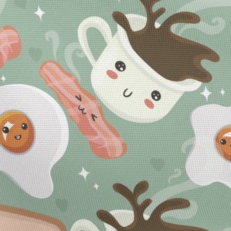 Cute Breakfast Food Pongee