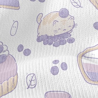 Cat And Blueberry Cake Stretch Jersey