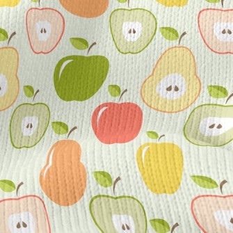 Colorful Apples And Pears Stretch Jersey
