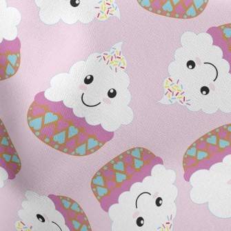 Heart Cupcakes Lightweight Cotton Poplin