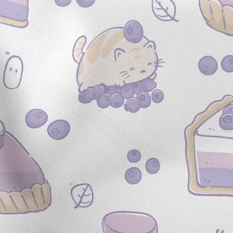 Cat And Blueberry Cake Lightweight Cotton Poplin