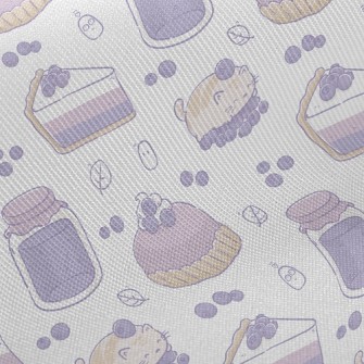 Cat And Blueberry Cake Midweight Cotton Poplin