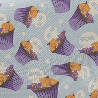 Skull Pumpkin Candies Midweight Cotton Poplin