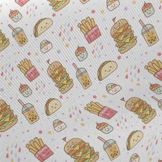 Burger Fries Bubble Tea Midweight Cotton Poplin