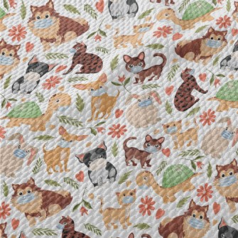 Small Animals Wearing Masks Birdseye Piqué