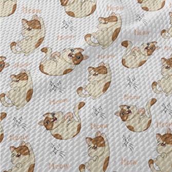 Funny Kittens Playing Birdseye Piqué