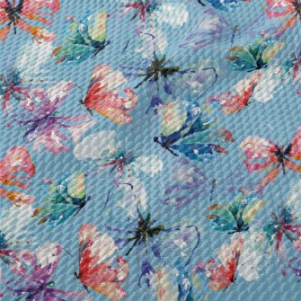 Abstract Butterfly In Watercol Birdseye Piqué