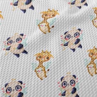 Panda And Cupid The Giraffe Birdseye Piqué