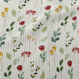 Mini Wildflowers In A Watercol Birdseye Piqué