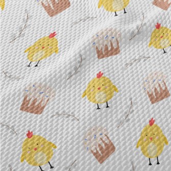 Yellow Chick And Egg Cake Birdseye Piqué