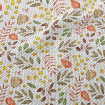 Autumn Leaves In Watercolor St Birdseye Piqué