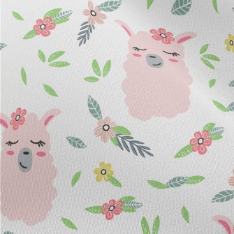 Alpaca Wearing Pink Flowers Chiffon