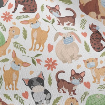 Small Animals Wearing Masks Chiffon