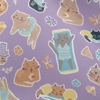 Cat Enjoying Summer On The Bea Chiffon