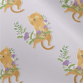 Cute Kitten Weaving A Wreath Chiffon