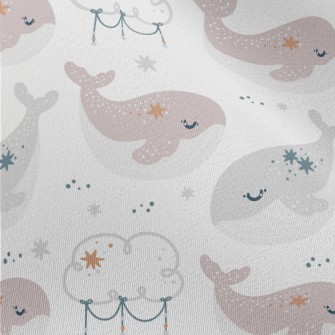 Cute Whale Clouds And Stars Chiffon