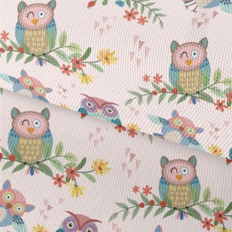 Owl Winking On A Branch Waterproof Oxford