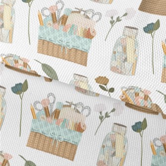 Sewing Utensils In A Bamboo Ba Waterproof Oxford
