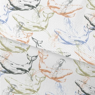 Whales Roaming The Sea Floor Waterproof Oxford