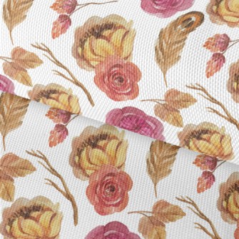 Warm Flowers In Watercolor Sty Waterproof Oxford