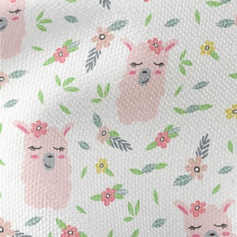 Alpaca Wearing Pink Flowers Waterproof Canvas