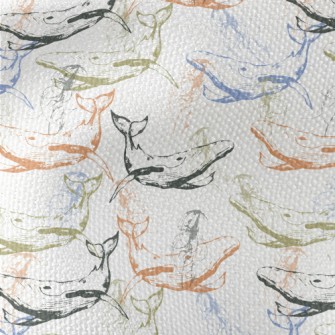 Whales Roaming The Sea Floor Waterproof Canvas