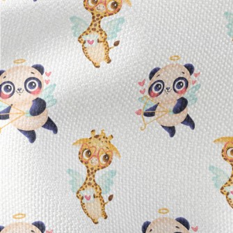 Panda And Cupid The Giraffe Waterproof Canvas