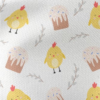 Yellow Chick And Egg Cake Waterproof Canvas