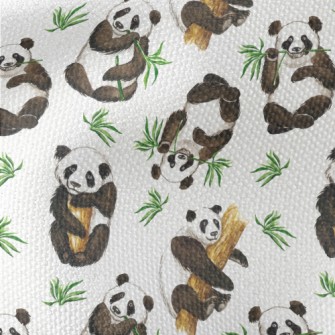 Pandas Are Enjoying A Feast Waterproof Canvas