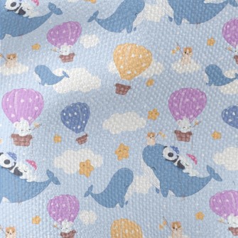 Blue Whale Taxi In The Sky Waterproof Canvas