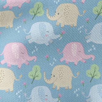 Naughty Colorful Baby Elephant Waterproof Canvas