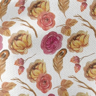 Warm Flowers In Watercolor Sty Waterproof Canvas