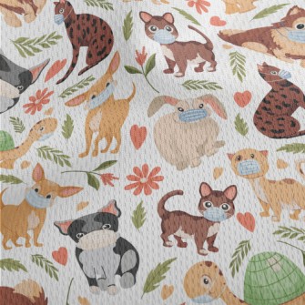 Small Animals Wearing Masks Athletic Mesh Flat Back