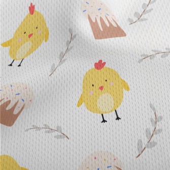 Yellow Chick And Egg Cake Athletic Mesh Flat Back