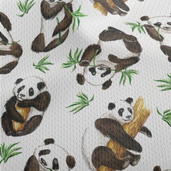 Pandas Are Enjoying A Feast Athletic Mesh Flat Back