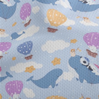 Blue Whale Taxi In The Sky Athletic Mesh Flat Back