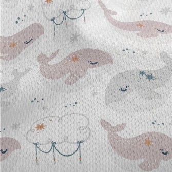 Cute Whale Clouds And Stars Athletic Mesh Flat Back