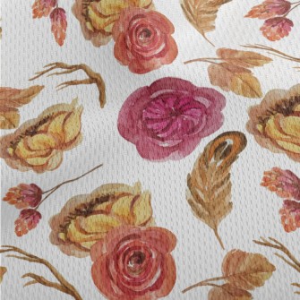 Warm Flowers In Watercolor Sty Athletic Mesh Flat Back