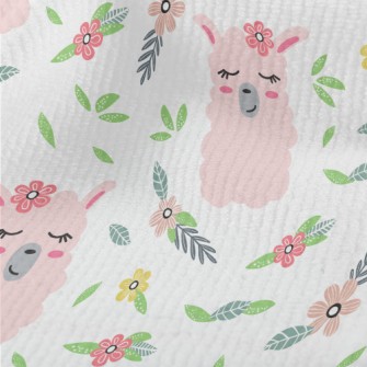 Alpaca Wearing Pink Flowers Terry