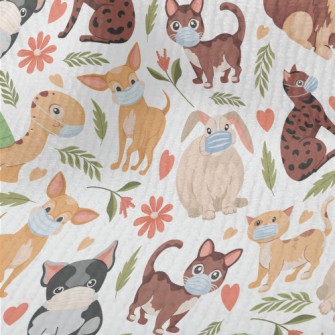 Small Animals Wearing Masks Terry